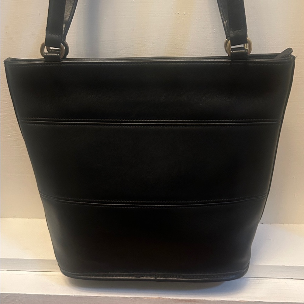 Coach Vintage Tribeca Shopper Tote Shoulder Bag in Black Leather #E8C-9098 - Picture 3 of 13